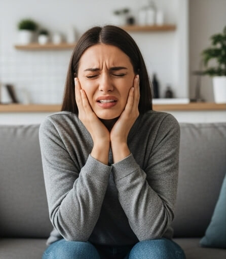 Women image in tooth pain - Emergency dentist Chalfont St Peter